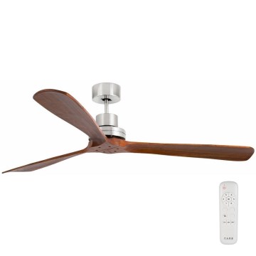 FARO 33464DC - Loftventilator LANTAU XL brun/mat krom diameter 168 cm + fjernbetjening