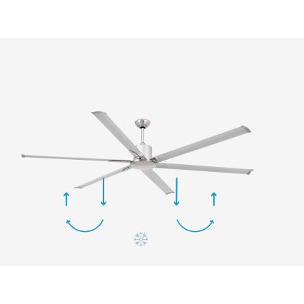 FARO 33465A - Loftventilator ANDROS XL mat krom diameter 213 cm + fjernbetjening