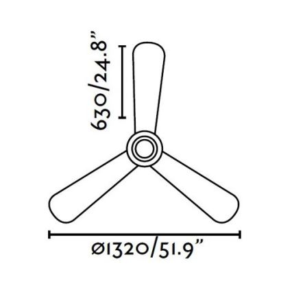 FARO 33472N - Loftventilator NIAS mat krom/brun diameter 132 cm + fjernbetjening