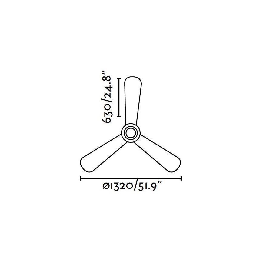 FARO 33472N - Loftventilator NIAS mat krom/brun diameter 132 cm + fjernbetjening