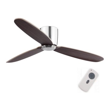 FARO 33472N - Loftventilator NIAS mat krom/brun diameter 132 cm + fjernbetjening