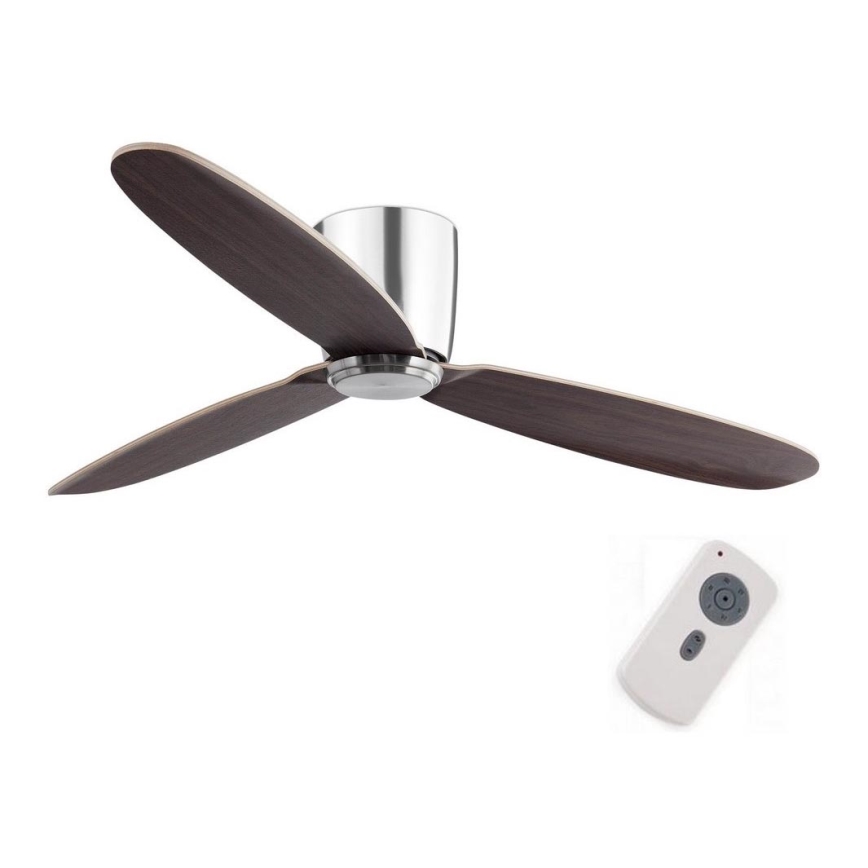 FARO 33472N - Loftventilator NIAS mat krom/brun diameter 132 cm + fjernbetjening