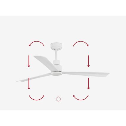 FARO 33487WP - Loftventilator NASSAU Wi-Fi diam. 128 cm hvid + fjernbetjening