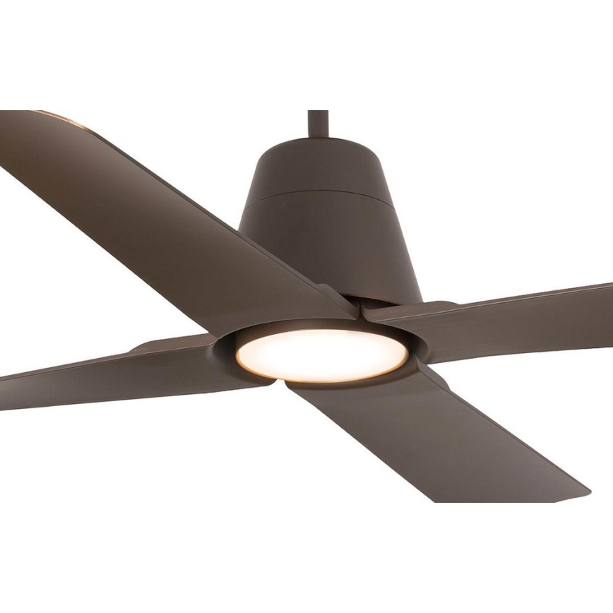 FARO 33490 - Loftventilator TYPHOON IP44 brun + fjernbetjening