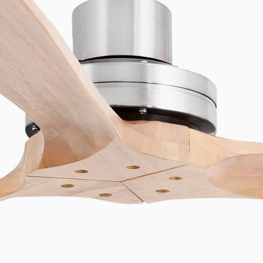FARO 33504DC - Loftventilator LANTAU XL træ/mat krom diameter 168 cm + fjernbetjening