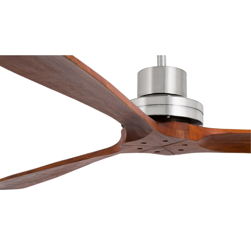 FARO 33508DC - Loftventilator MINI LANTAU mat krom/brun diameter 108 cm + fjernbetjening