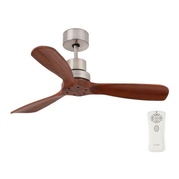 FARO 33508DC - Loftventilator MINI LANTAU mat krom/brun diameter 108 cm + fjernbetjening