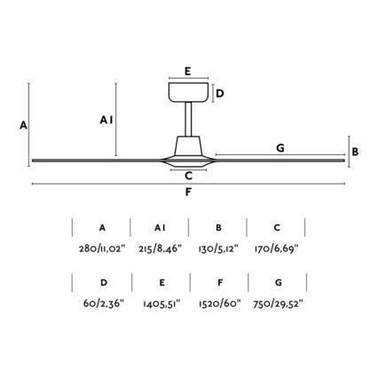 FARO 33511 - Loftventilator MOREA