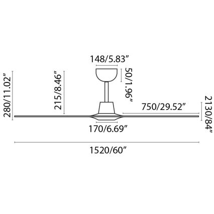 FARO 33511WP - Loftventilator MOREA Wi-Fi brun 152 cm SMART+ fjernbetjening
