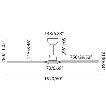 FARO 33511WP - Loftventilator MOREA Wi-Fi brun 152 cm SMART+ fjernbetjening