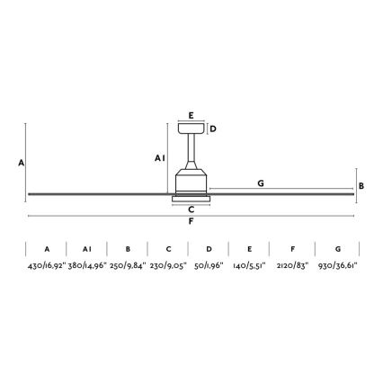 FARO 33512 - Loftventilator CIES hvid + fjernbetjening