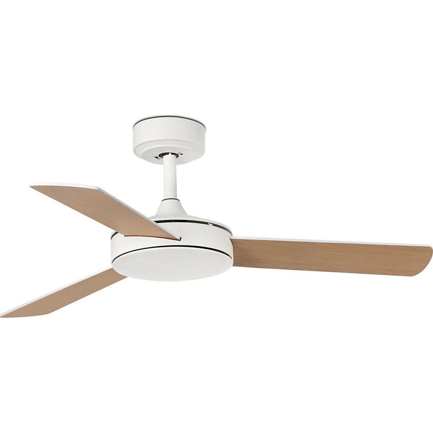 FARO 33603DCWT - Loftventilator MINI MALLORCA S brun/hvid diameter 106 cm Wi-Fi Tuya + fjernbetjening