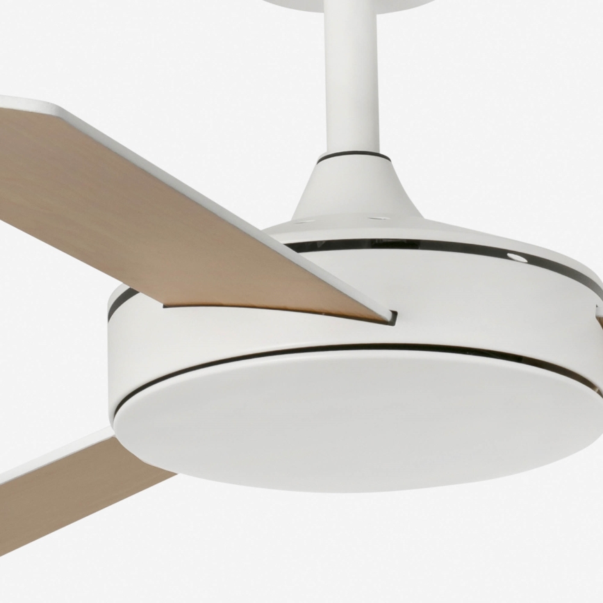FARO 33603DCWT - Loftventilator MINI MALLORCA S brun/hvid diameter 106 cm Wi-Fi Tuya + fjernbetjening