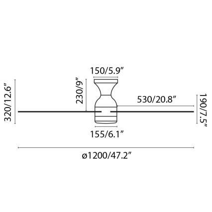 FARO 33756WT - LED loftventilator FRASER XL LED/16W/230V hvid diameter 120 cm Wi-Fi Tuya + fjernbetjening