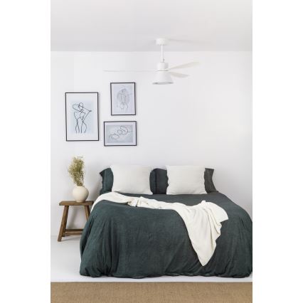 FARO 33760WT-22 - Dæmpbar loftventilator AMELIA L CONE LED/20W/230V 2700/3500/5000K hvid Ø132 cm Wi-Fi Tuya + fjernbetjening