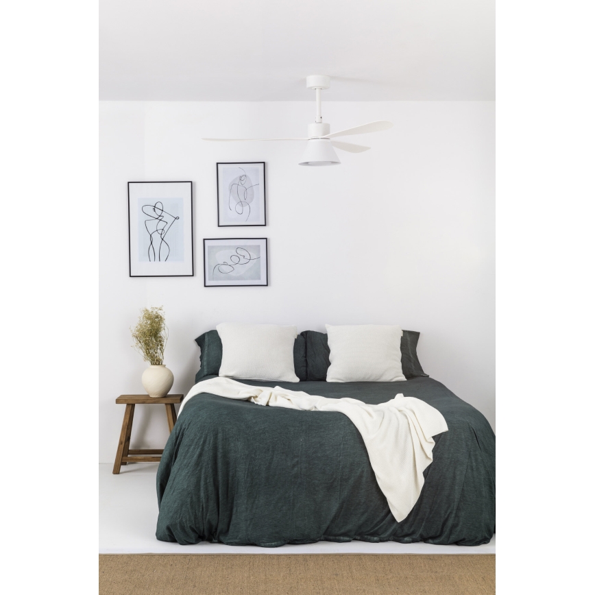 FARO 33760WT-22 - LED loftventilator dæmpbar AMELIA L CONE LED/20W/230V 2700/3500/5000K hvid diameter 132 cm Wi-Fi Tuya + fjernbetjening