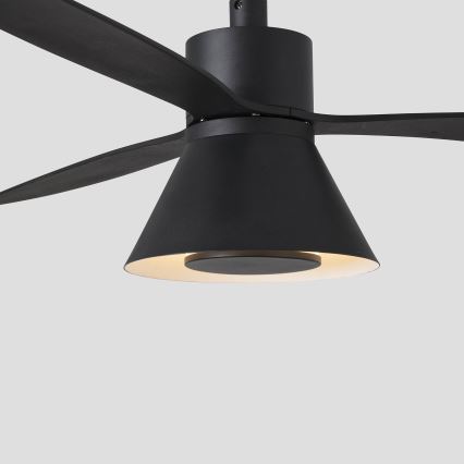 FARO 33761WT-23 - LED loftventilator dæmpbar AMELIA L CONE LED/20W/230V 2700/3500/5000K sort diameter 132 cm Wi-Fi Tuya + fjernbetjening