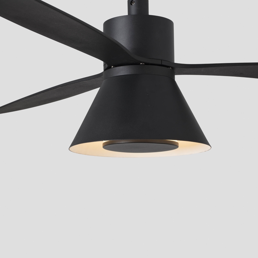 FARO 33761WT-23 - LED loftventilator dæmpbar AMELIA L CONE LED/20W/230V 2700/3500/5000K sort diameter 132 cm Wi-Fi Tuya + fjernbetjening