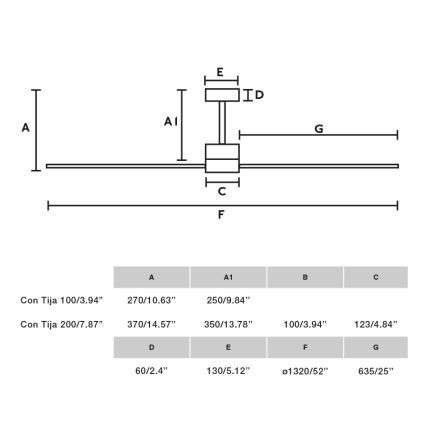 FARO 33761WT - Loftventilator AMELIA L sort diameter 132 cm Wi-Fi Tuya + fjernbetjening