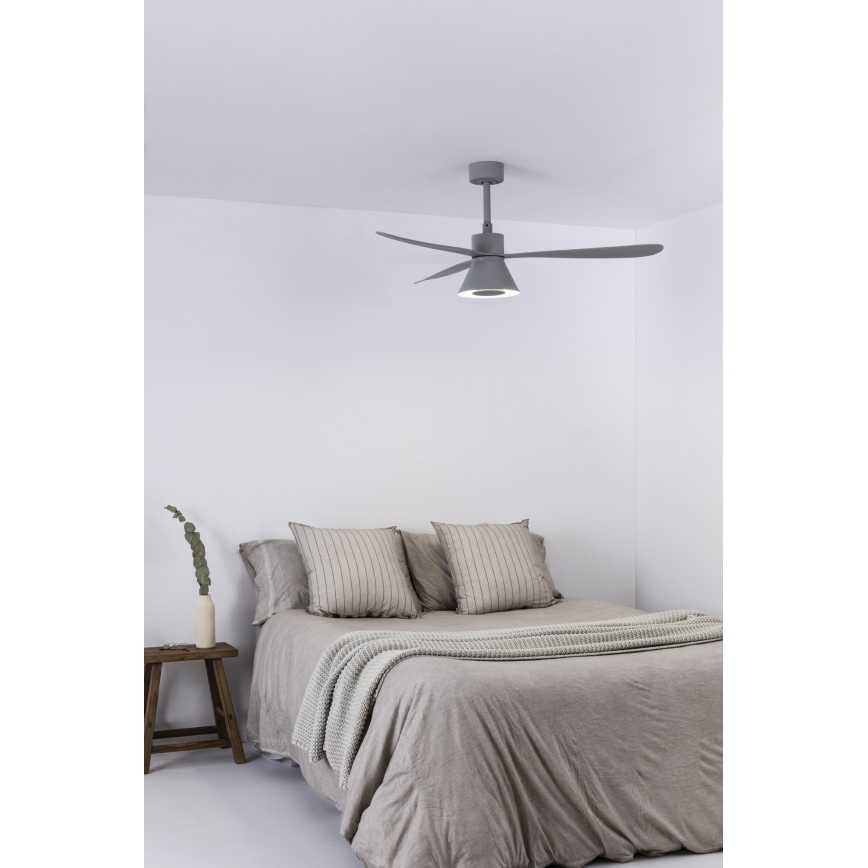 FARO 33762WT-24 - LED loftventilator dæmpbar AMELIA L CONE LED/20W/230V 2700/3500/5000K grå diameter 132 cm Wi-Fi Tuya + fjernbetjening
