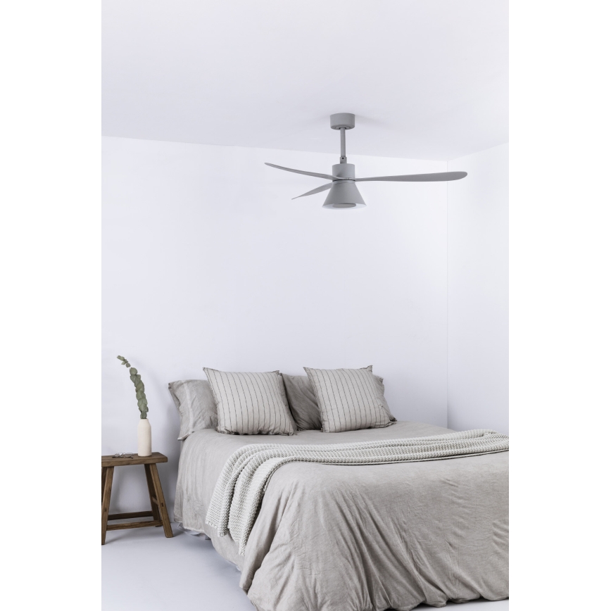 FARO 33762WT-24 - LED loftventilator dæmpbar AMELIA L CONE LED/20W/230V 2700/3500/5000K grå diameter 132 cm Wi-Fi Tuya + fjernbetjening