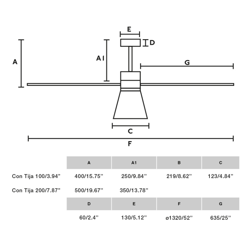 FARO 33762WT-24 - LED loftventilator dæmpbar AMELIA L CONE LED/20W/230V 2700/3500/5000K grå diameter 132 cm Wi-Fi Tuya + fjernbetjening