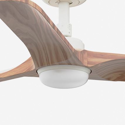 FARO 33805-1TW - LED-dæmpbar loftventilator HEYWOOD S LED/10W/230V 2700/3000/4000K træ/hvid Ø 90 cm + fjernbetjening