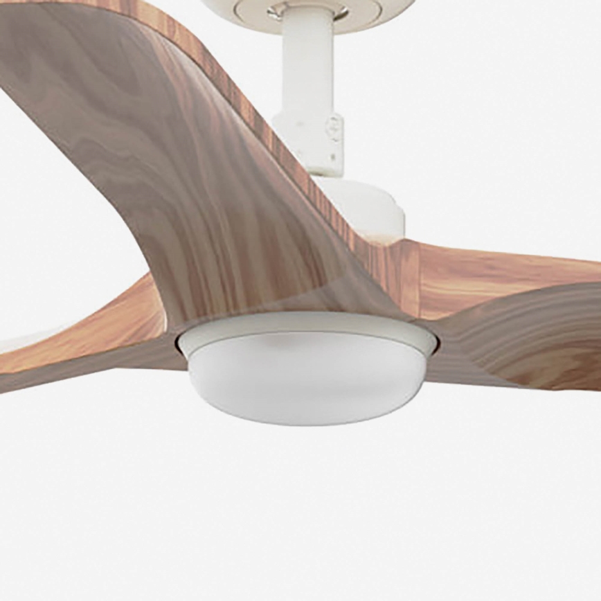 FARO 33805WT-1TW - LED loftventilator dæmpbar HEYWOOD S LED/10W/230V 2700/4000/6000K træ/hvid diameter 90 cm Wi-Fi Tuya + fjernbetjening