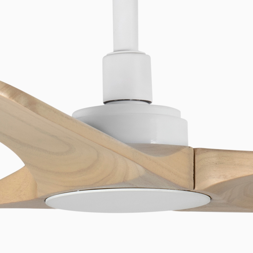 FARO 33805WT - Loftventilator HEYWOOD S træ/hvid diameter 90 cm Wi-Fi Tuya + fjernbetjening