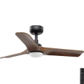 FARO 33806-1TW - LED-dæmpbar loftventilator HEYWOOD med LED/10W/230V 2700/3000/4000K træ/sort Ø 90 cm + fjernbetjening