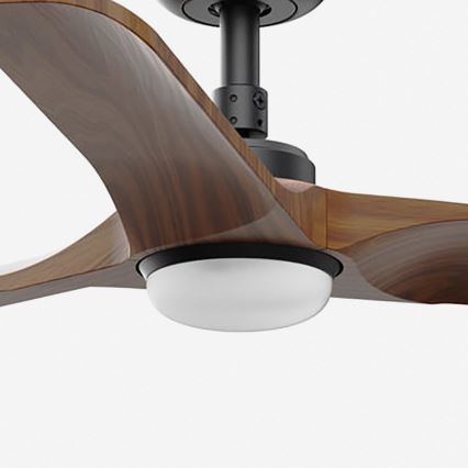 FARO 33806-1TW - LED-dæmpbar loftventilator HEYWOOD med LED/10W/230V 2700/3000/4000K træ/sort Ø 90 cm + fjernbetjening