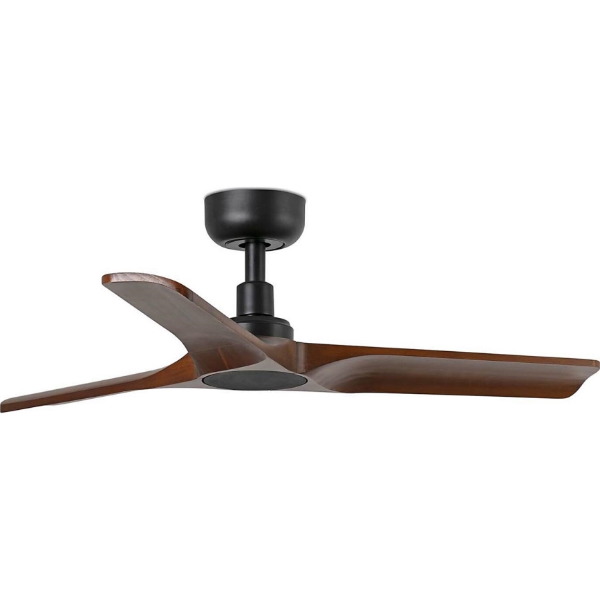 FARO 33806WT - Loftventilator HEYWOOD S træ/sort diameter 90 cm Wi-Fi Tuya + fjernbetjening