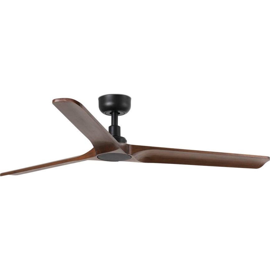 FARO 33809WT - Loftventilator HEYWOOD L træ/sort diameter 132 cm Wi-Fi Tuya + fjernbetjening