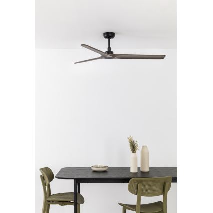 FARO 33809WT - Loftventilator HEYWOOD L træ/sort diameter 132 cm Wi-Fi Tuya + fjernbetjening