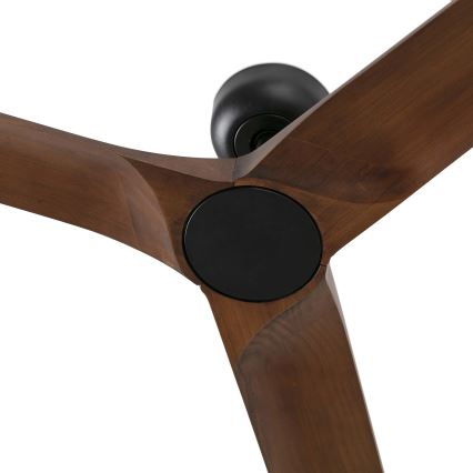 FARO 33809WT - Loftventilator HEYWOOD L træ/sort diameter 132 cm Wi-Fi Tuya + fjernbetjening