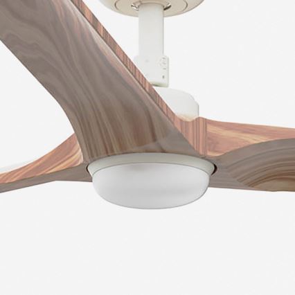 FARO 33810-1TW - LED-dæmpbar loftventilator HEYWOOD L LED/10W/230V 2700/3000/4000K træ/hvid Ø 132 cm + fjernbetjening