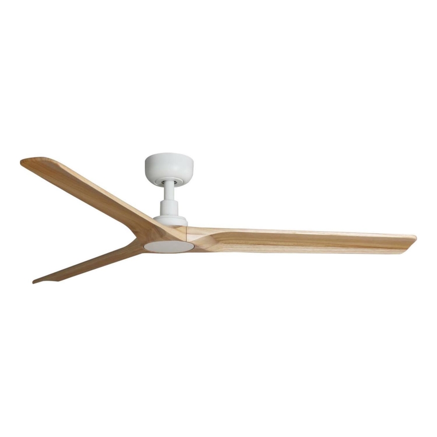 FARO 33810WT - Loftventilator HEYWOOD L træ/hvid diameter 132 cm Wi-Fi Tuya + fjernbetjening