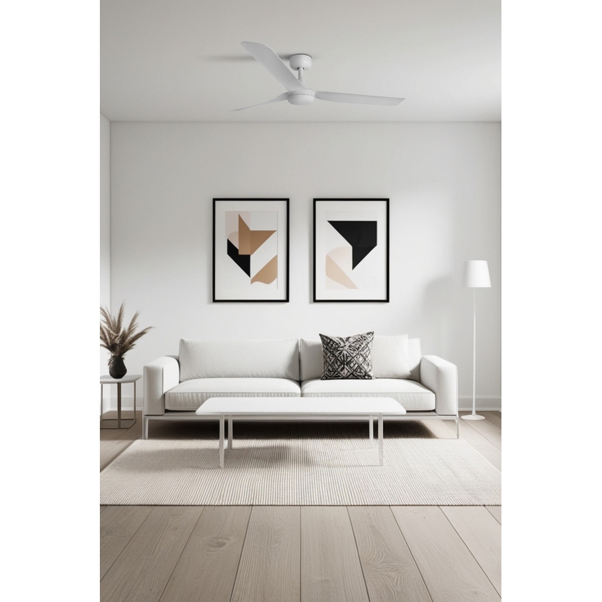 FARO 33814WT - Loftventilator PUNT M hvid diameter 132 cm Wi-Fi Tuya + fjernbetjening