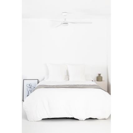 FARO 33814WT1S - Dæmpbar LED-loftventilator PUNT M LED/18W/230V 2700/3000/4000K Ø 132 cm hvid Wi-Fi Tuya + fjernbetjening