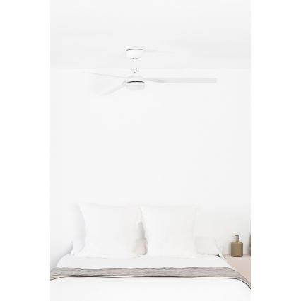 FARO 33814WT1S - Dæmpbar LED-loftventilator PUNT M LED/18W/230V 2700/3000/4000K Ø 132 cm hvid Wi-Fi Tuya + fjernbetjening