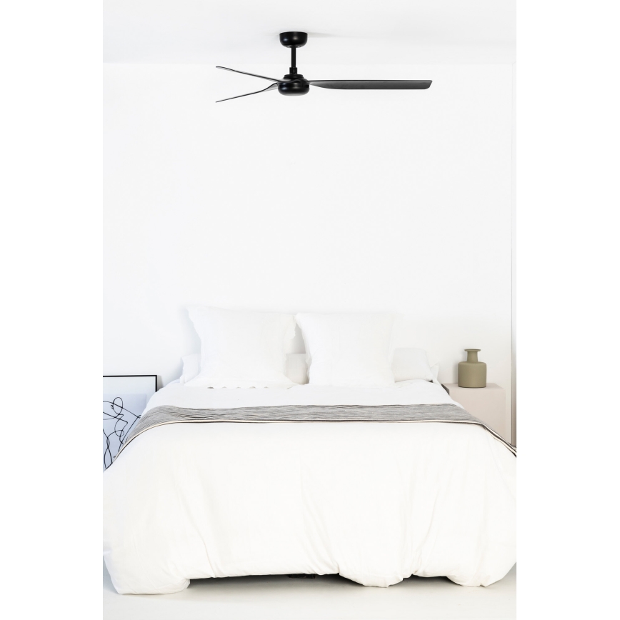 FARO 33815WT - Loftventilator PUNT M sort diameter 132 cm Wi-Fi Tuya + fjernbetjening
