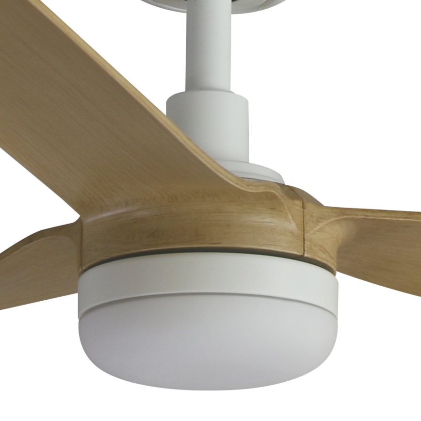FARO 33816WT-20 - Dæmpbar LED-loftventilator PUNT M LED/18W/230V brun/hvid Ø 132 cm Wi-Fi Tuya + fjernbetjening