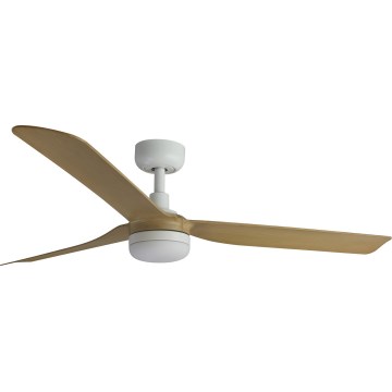FARO 33816WT-20 - LED loftventilator dæmpbar PUNT M LED/18W/230V brun/hvid diameter 132 cm Wi-Fi Tuya + fjernbetjening