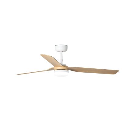 FARO 33816WT-20 - LED loftventilator dæmpbar PUNT M LED/18W/230V brun/hvid diameter 132 cm Wi-Fi Tuya + fjernbetjening