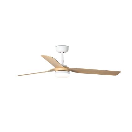 FARO 33816WT-20 - LED loftventilator dæmpbar PUNT M LED/18W/230V brun/hvid diameter 132 cm Wi-Fi Tuya + fjernbetjening