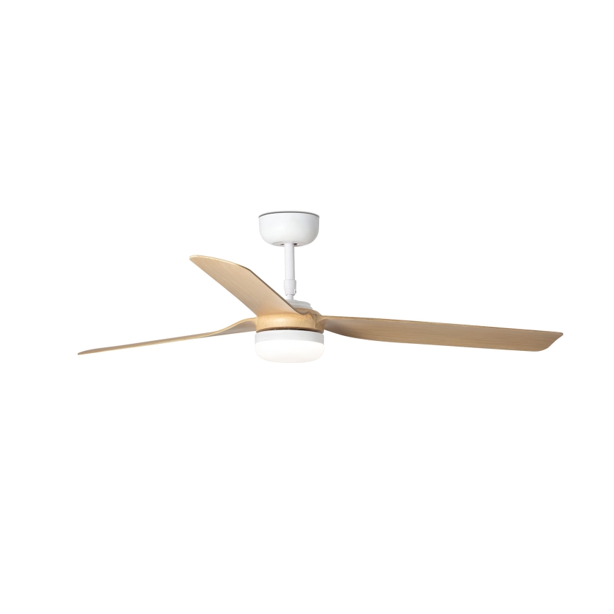 FARO 33816WT-20 - LED loftventilator dæmpbar PUNT M LED/18W/230V brun/hvid diameter 132 cm Wi-Fi Tuya + fjernbetjening