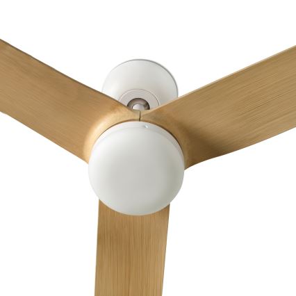 FARO 33816WT - Loftventilator PUNT M brun/hvid diameter 132 cm Wi-Fi Tuya + fjernbetjening