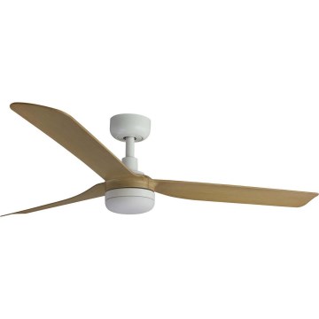 FARO 33816WT1S - LED dæmpbar loftventilator PUNT M LED/18W/230V 2700/3000/4000K Ø 132 cm beige/hvid Wi-Fi Tuya + fjernbetjening