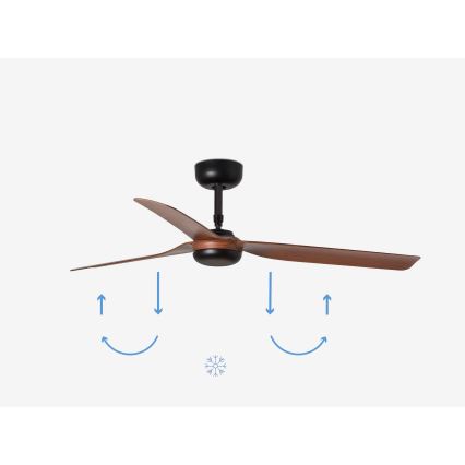 FARO 33817 - Loftventilator PUNT brun/sort Ø 130 cm + fjernbetjening