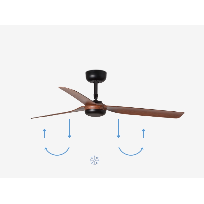 FARO 33817 - Loftventilator PUNT brun/sort Ø 130 cm + fjernbetjening